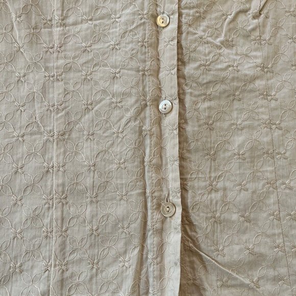 NWT First Issue women’s 3/4 sleeve button shirt Beige 100% Cotton size S $40 - Picture 4 of 10